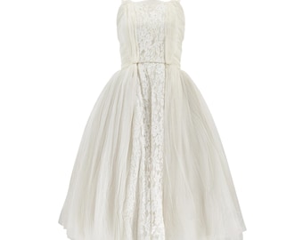 1950s White Tulle Ballerina Style Wedding Dress
