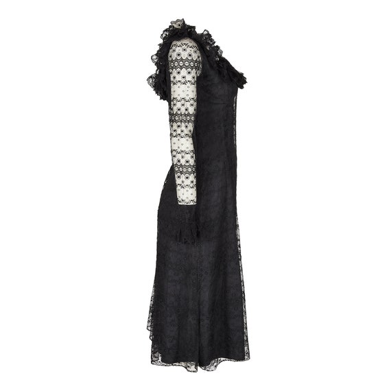 1970s Madame Gres Haute Couture Black Silk & Lace… - image 3