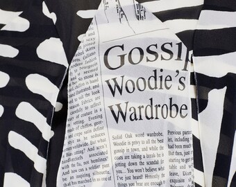 Jhon Galliano ニュースペーパープリント バンダナ 2005s/s 2005 John Galliano Zebra and Newspaper Print Silk Skirt - Etsy