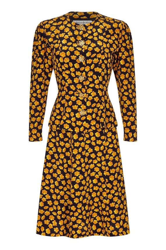 1980s Yves Saint Laurent 2 Piece Suit With Novelty Gold Tone Buttons - Etsy