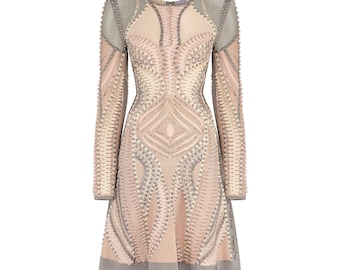 S/S 1997 Herve Leger Black & White Geometric Runway Dress - Etsy S/S 1997 Herve Leger Black & White Geometric Runway Dress - Etsy