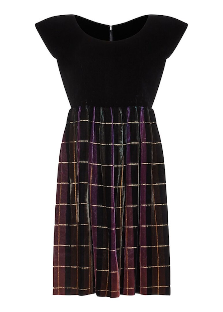 Image of John Cavanagh S Velvet Tartan Party Dress Uk Size
