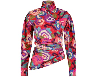 1986 Emanuel Ungaro Parallele Asymmetrisk sidenjacka
