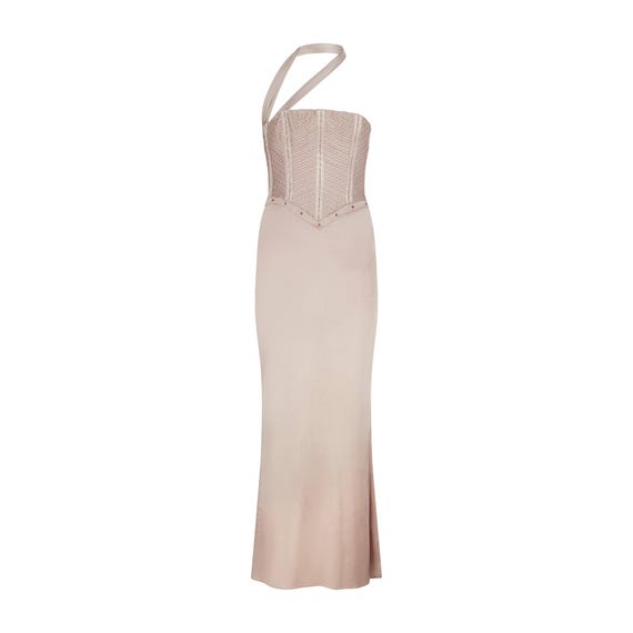 Tom Ford, 2003 Tom Ford for Gucci Runway Pink Strapless Corset Maxi Dress