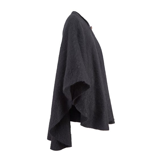 1980s Maurice Daquin Black Felt Wool Cape Coat - Etsy
