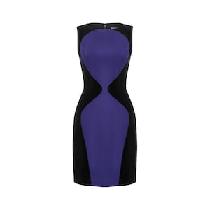 1990s Thierry Mugler Indigo and Black Velvet Dress