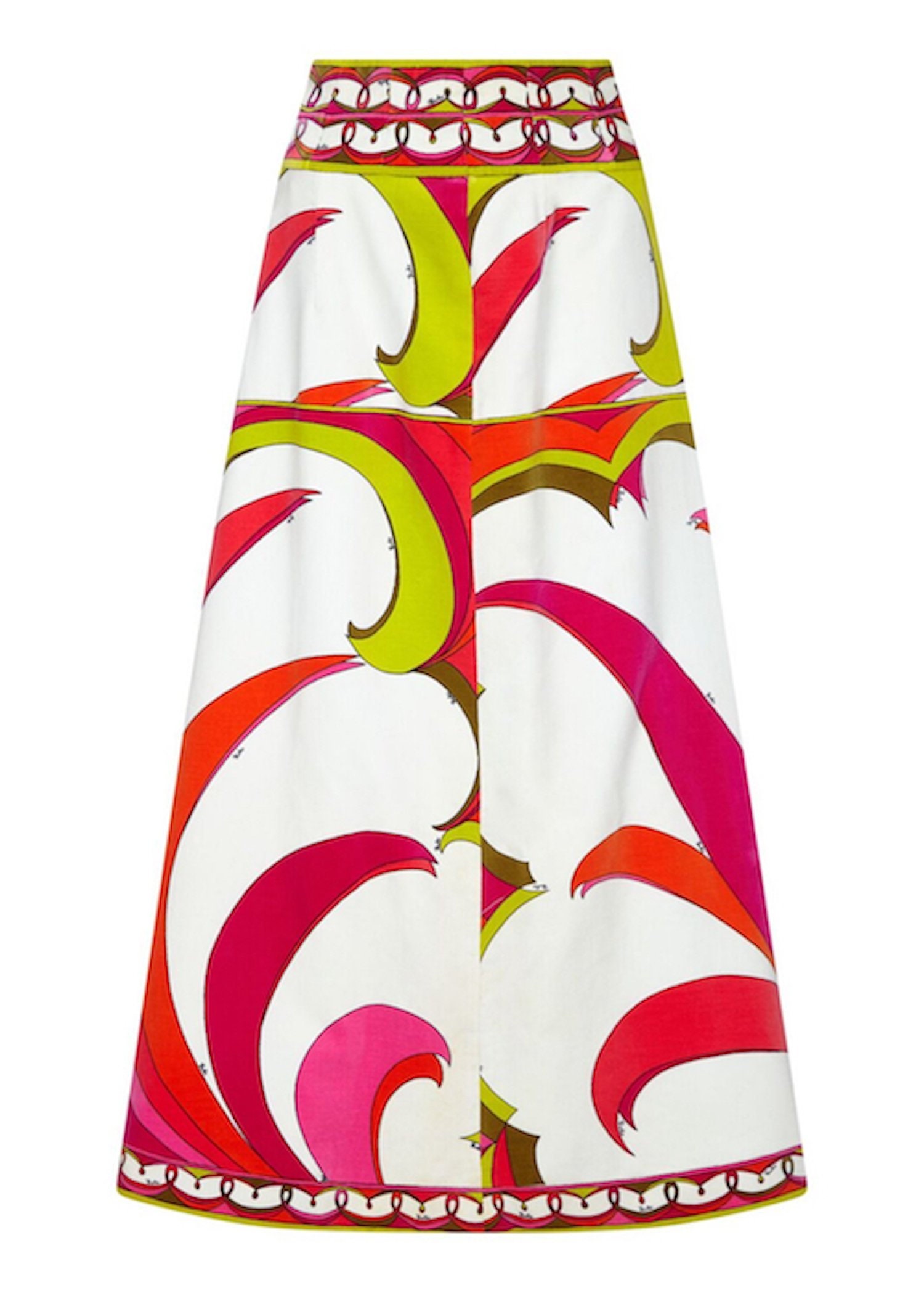 Image of Emilio Pucci S Velvet A-Line Skirt With Tropical Print Uk Size -