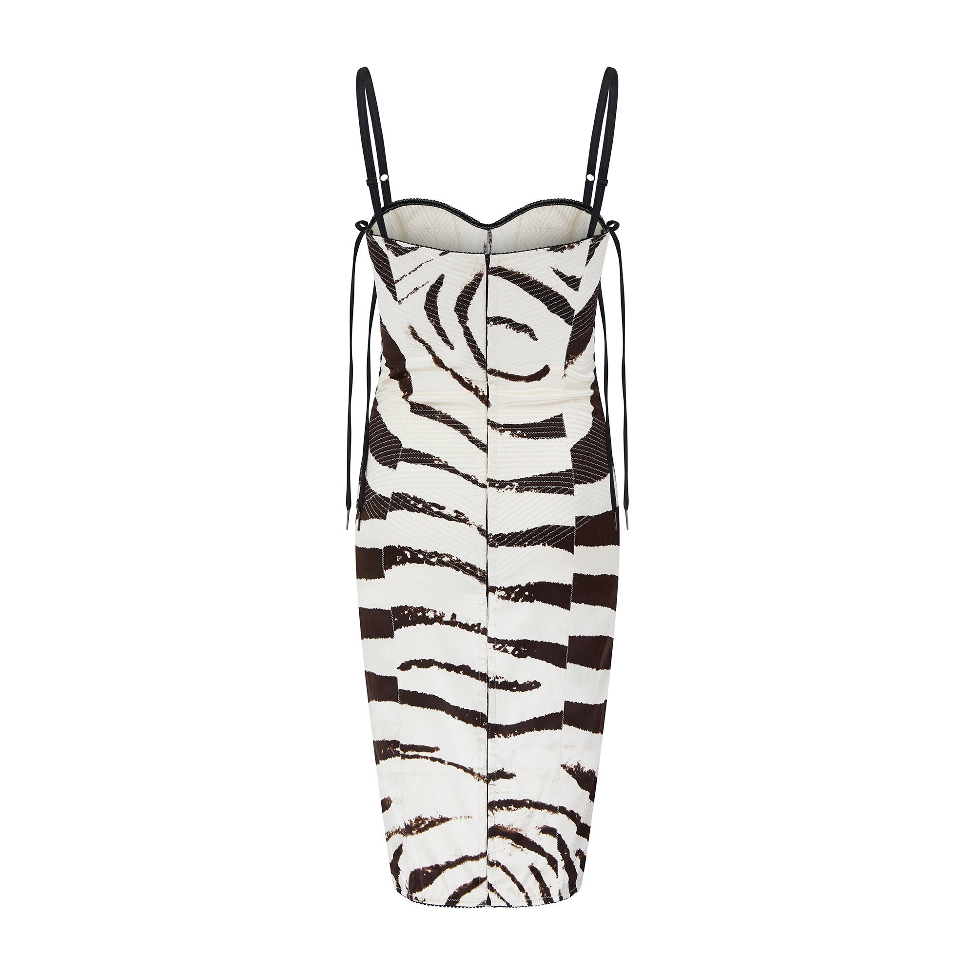 Y2K Dolce and Gabbana Quilted Silk Corset Zebra Print Dress