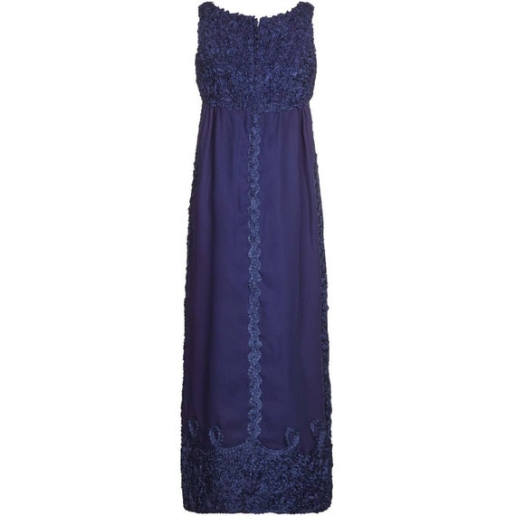 1960s Jean Varon Midnight Blue Evening Dress - image 2