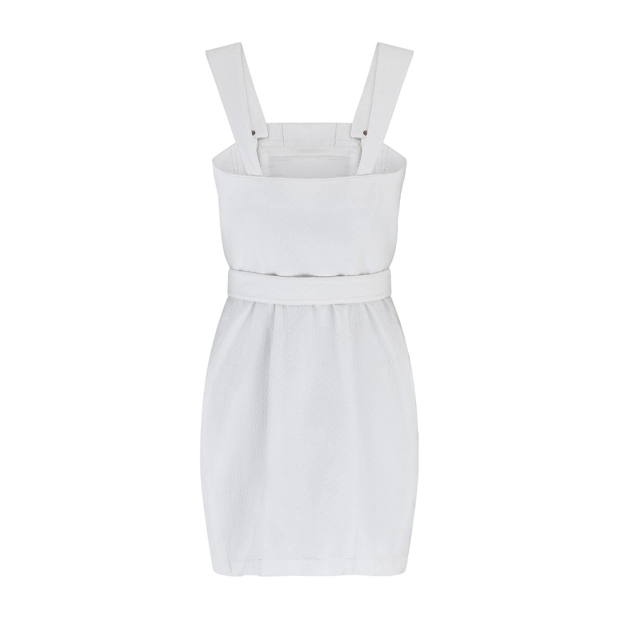 1990s Thierry Mugler White Cotton Mini Dress With Belt Detail - Etsy