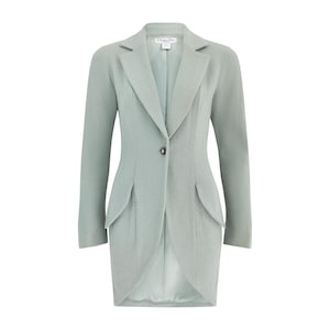 1998 Christian Dior Runway Documented Seafoam Green Elongated Jacket