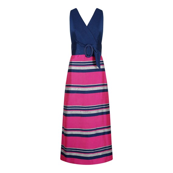 1960s By Roter Navy Blue Pink and Silver Banded D… - image 1