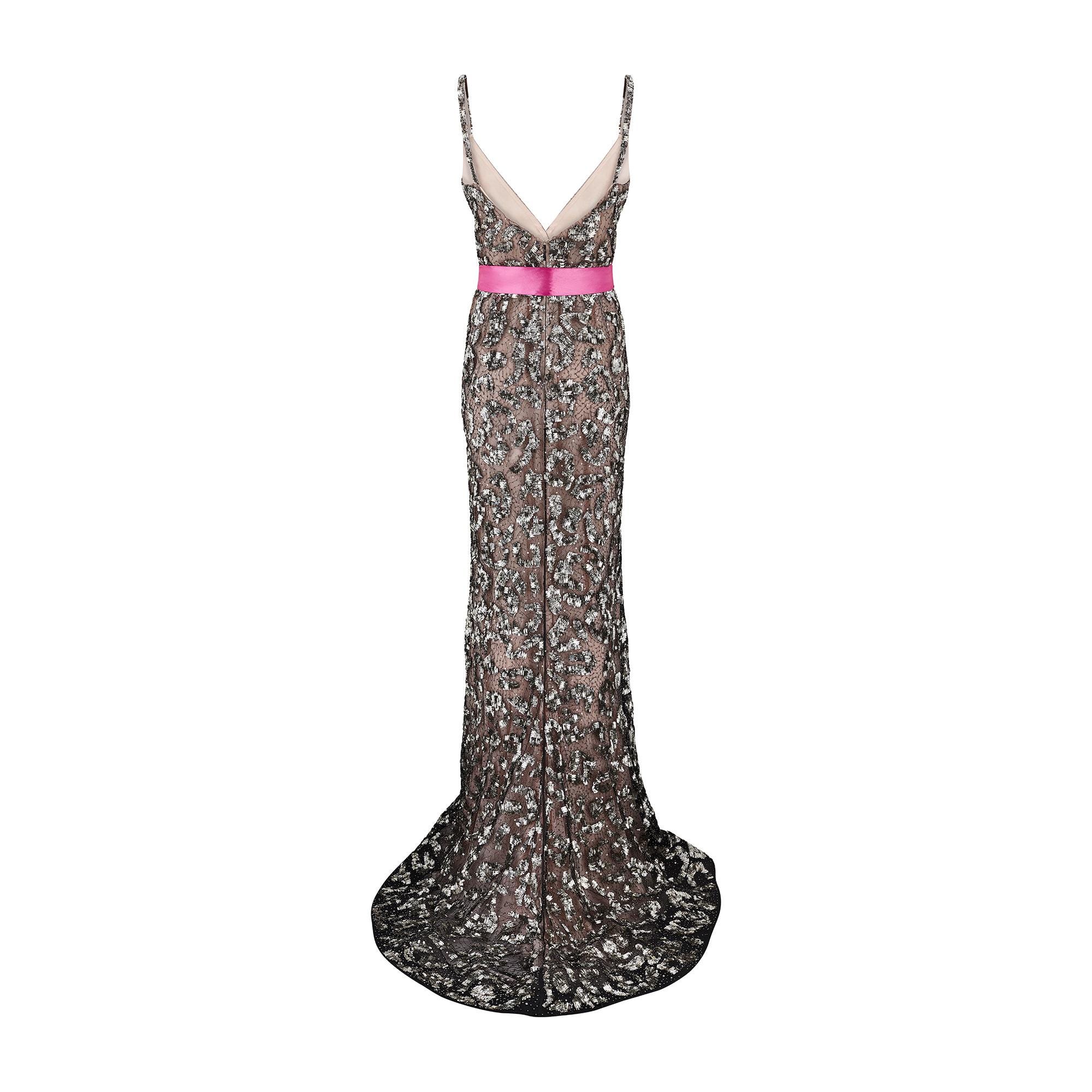 oscar de la renta pink sequin dress OSCAR DE LA RENTA Embellished sequined organza mini dress