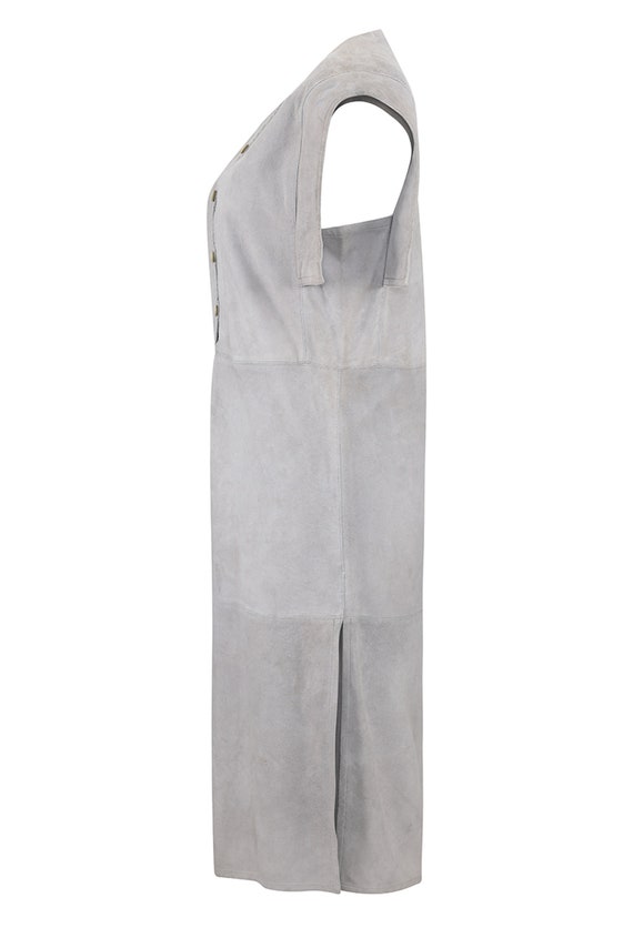 1970s Gucci Soft Grey Suede Tunic Style Dress - image 2