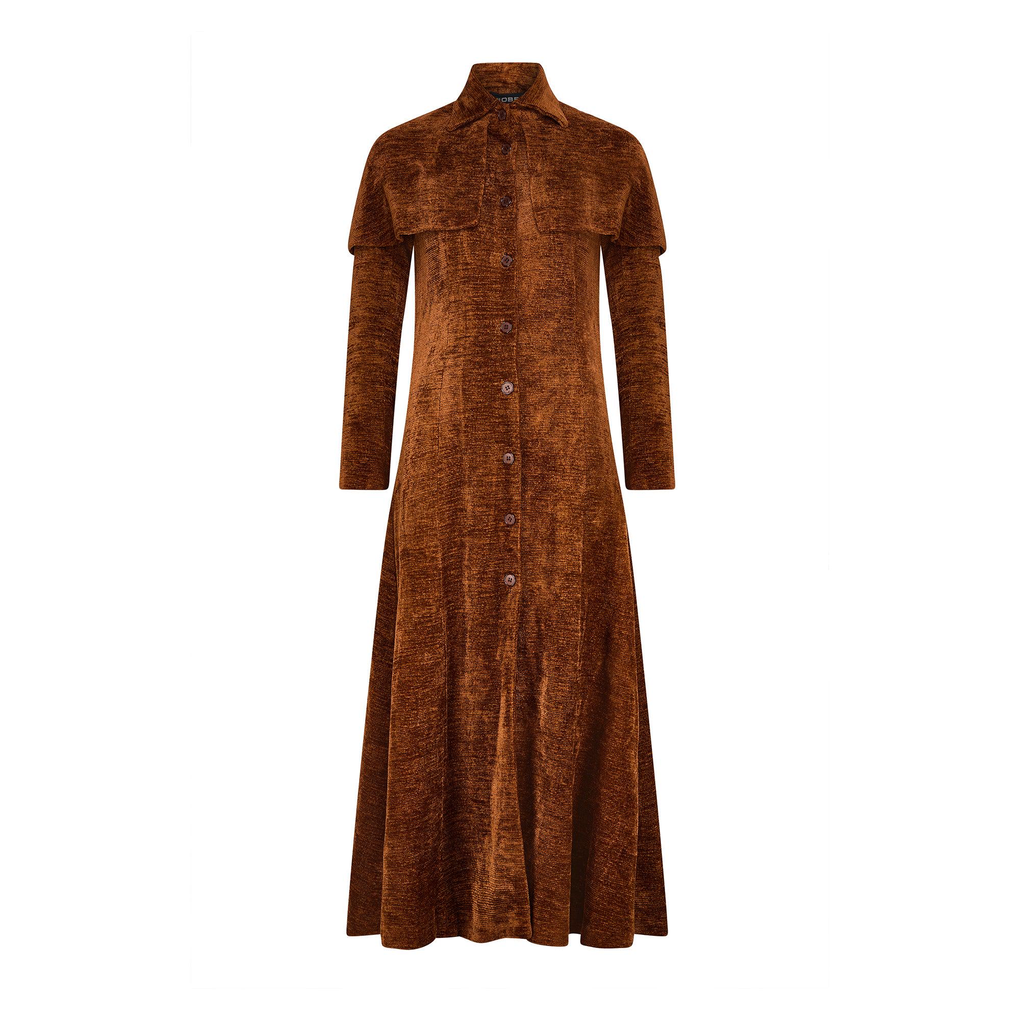 1960s Clobber Brown Chenile Highwayman Long Coat - Etsy Denmark