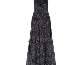 armani black and white dress S/S 1996 Giorgio Armani Runway Ad Beaded Black White Crossover Gown at 1stDibs