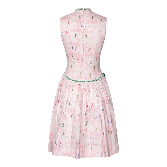 1950s Dancing Man Novelty Print Dress - image 2