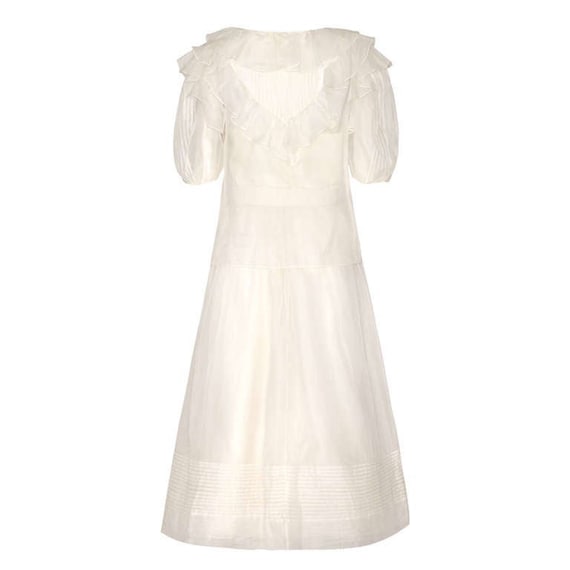 1970s Gina Fratini White Silk Organza Maxi Skirt a