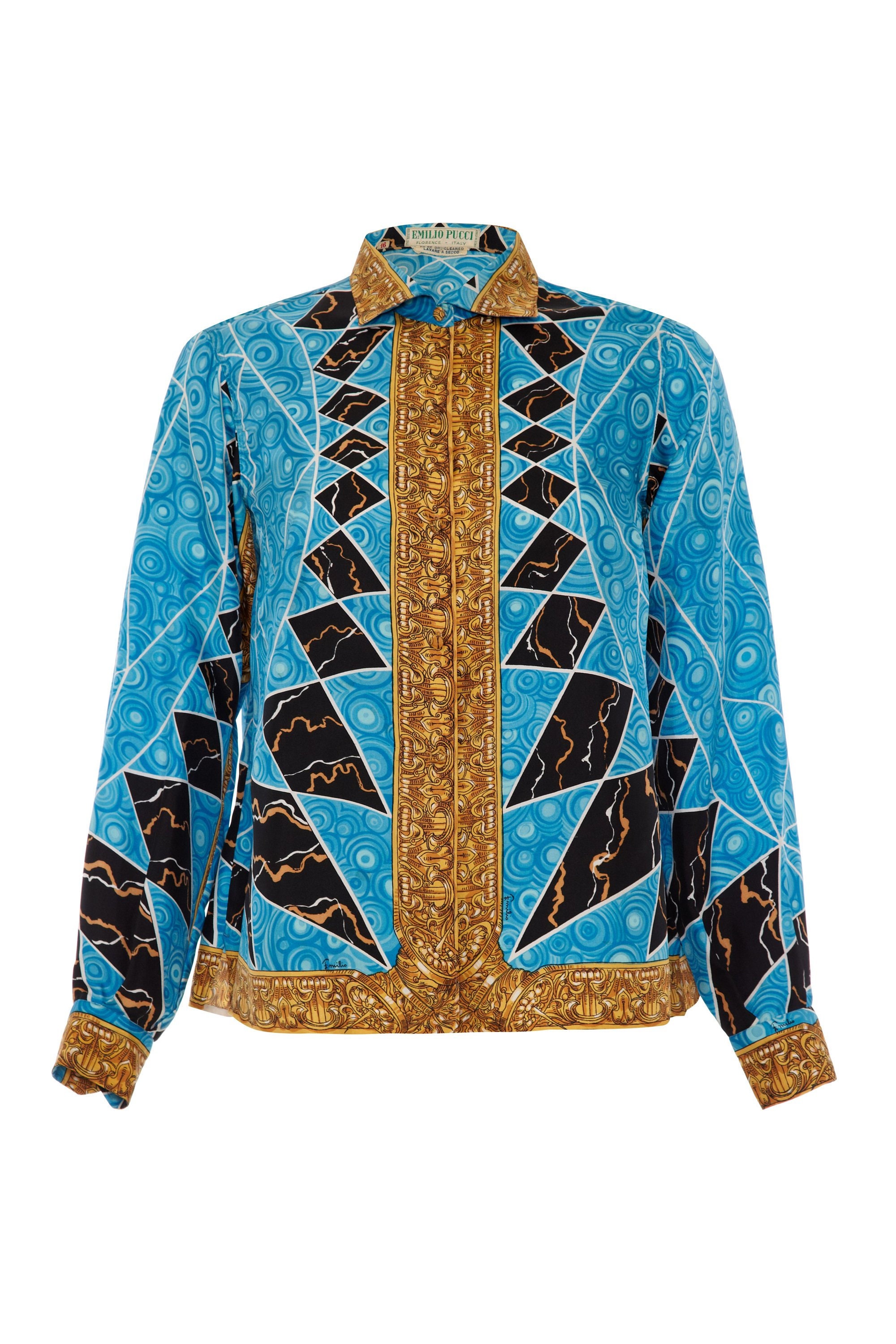 1960's Emilio Pucci Printed Silk Blouse Very Versace! - Etsy