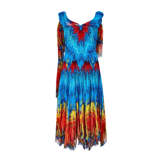 2003 Runway Alexander Mcqueen Irere Feather Print Dress - Etsy