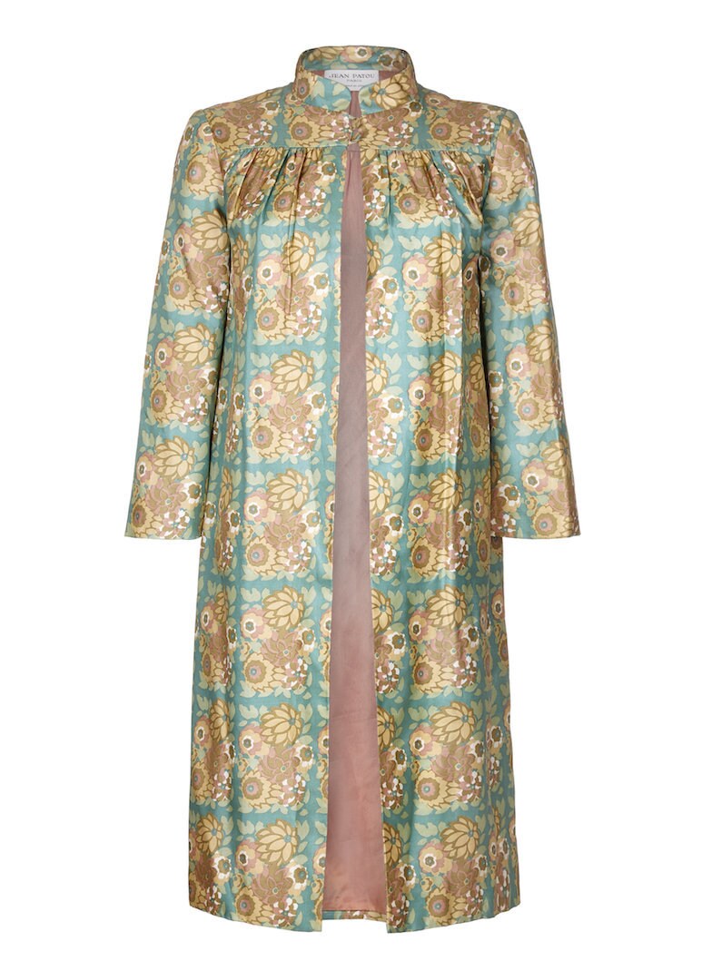 Image of Karl Lagerfeld For Jean Patou S Silk Floral Duster Coat Uk Size