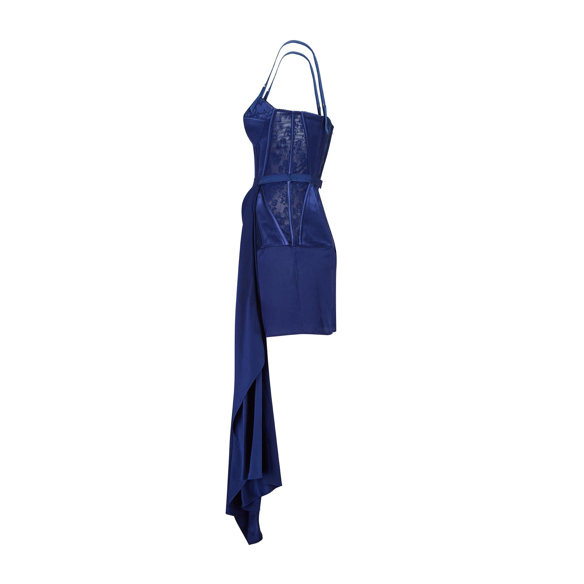 Runway Documented Alexander Mcqueen Royal Blue Bustier Corset Dress - Etsy  Israel