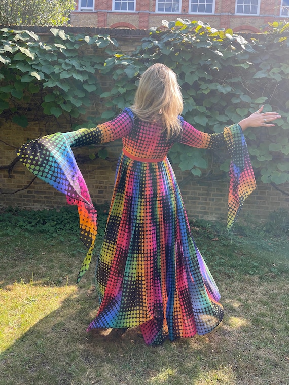fitted lace wedding dress Rainbow Striped Knit Maxi Dress