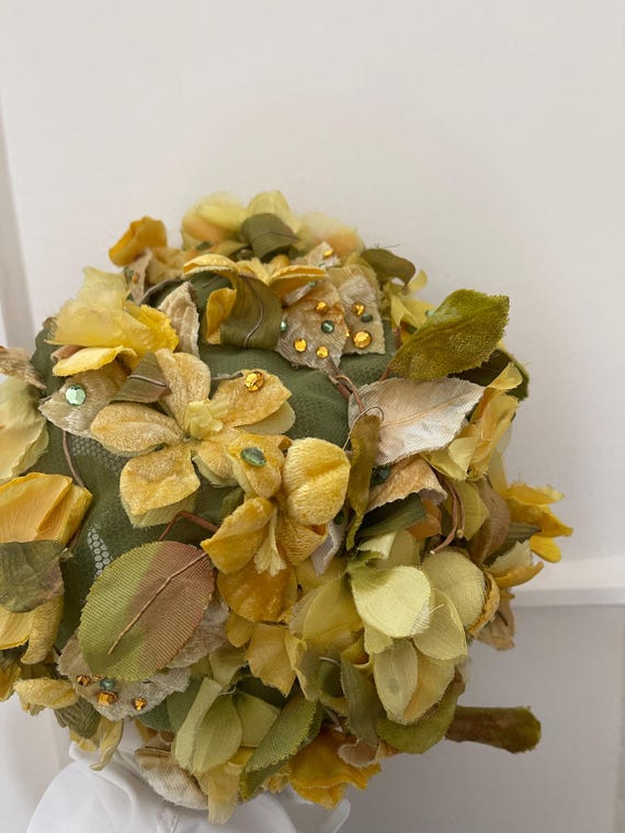 1950s Christian Dior Yellow and Green Floral Crystal Hat - Etsy