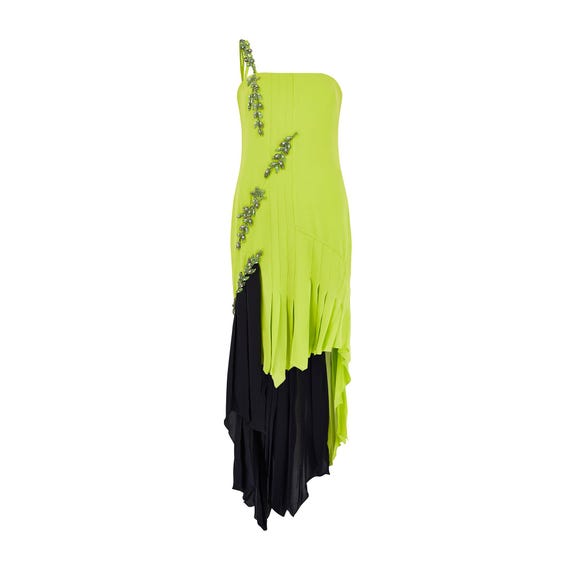 1997 Runway Documented Versace Lime Green Embellished Dress - Etsy 1997 Runway Documented Versace Lime Green Embellished Dress - Etsy