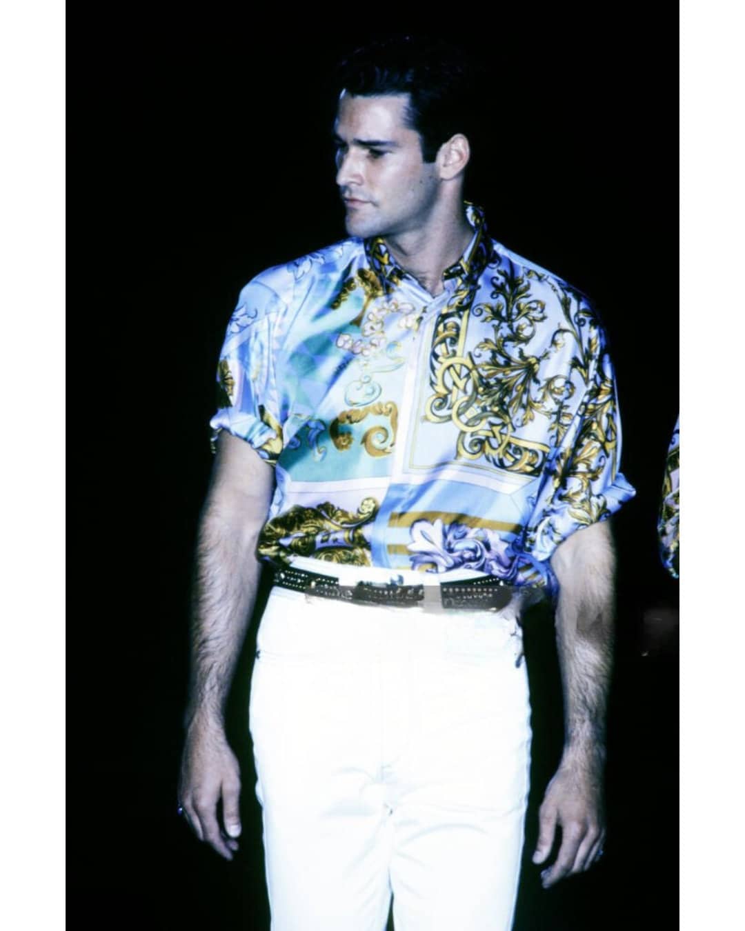 1992 Gianni Versace Runway Documented Baroque Print Silk Shirt