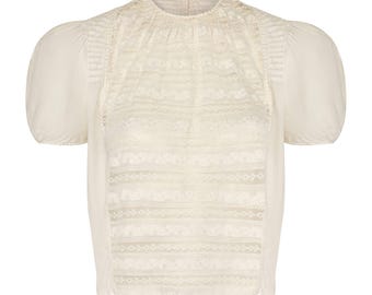 超美品　ヨーロッパヴィンテージ　1920年代 ドイツ製　ブラウス コットン 1920年代のブラウス コットンネットトップ M - Etsy 日本
