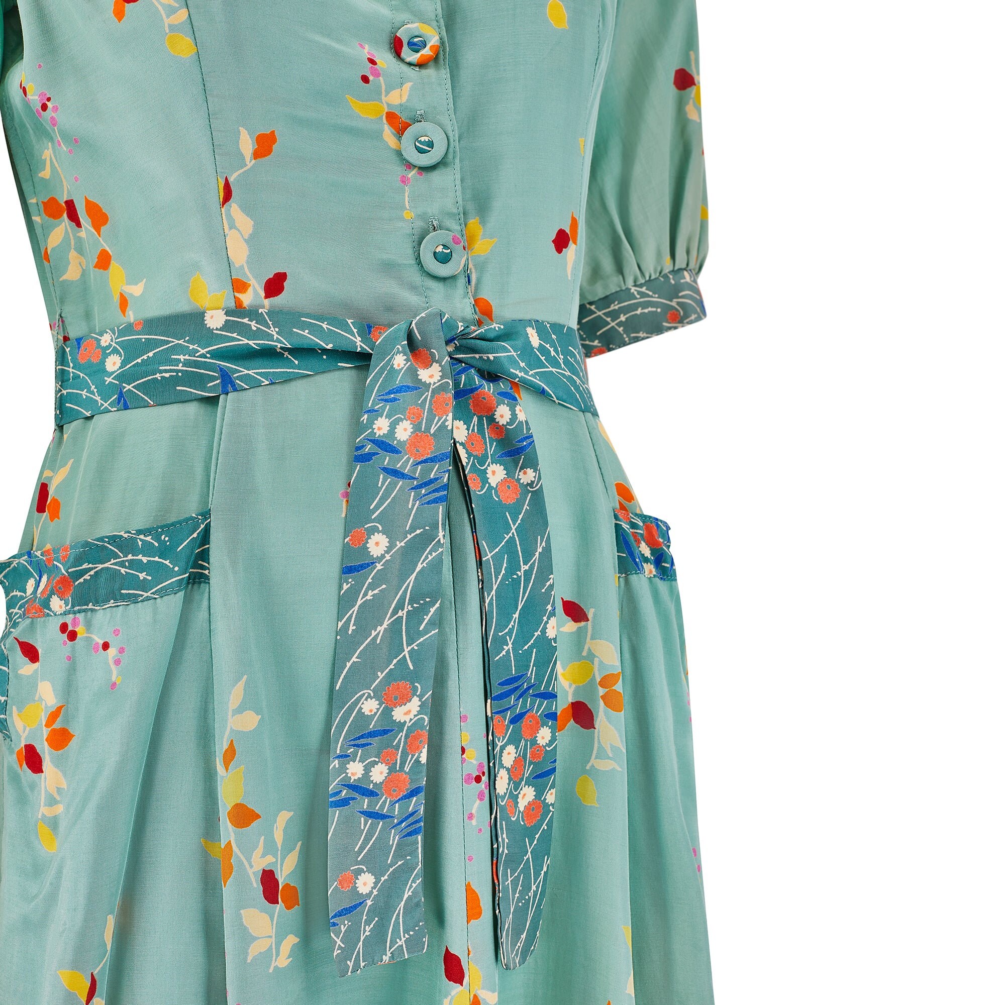 1970s Pretty Jeff Banks Printed Floral Swing Dress