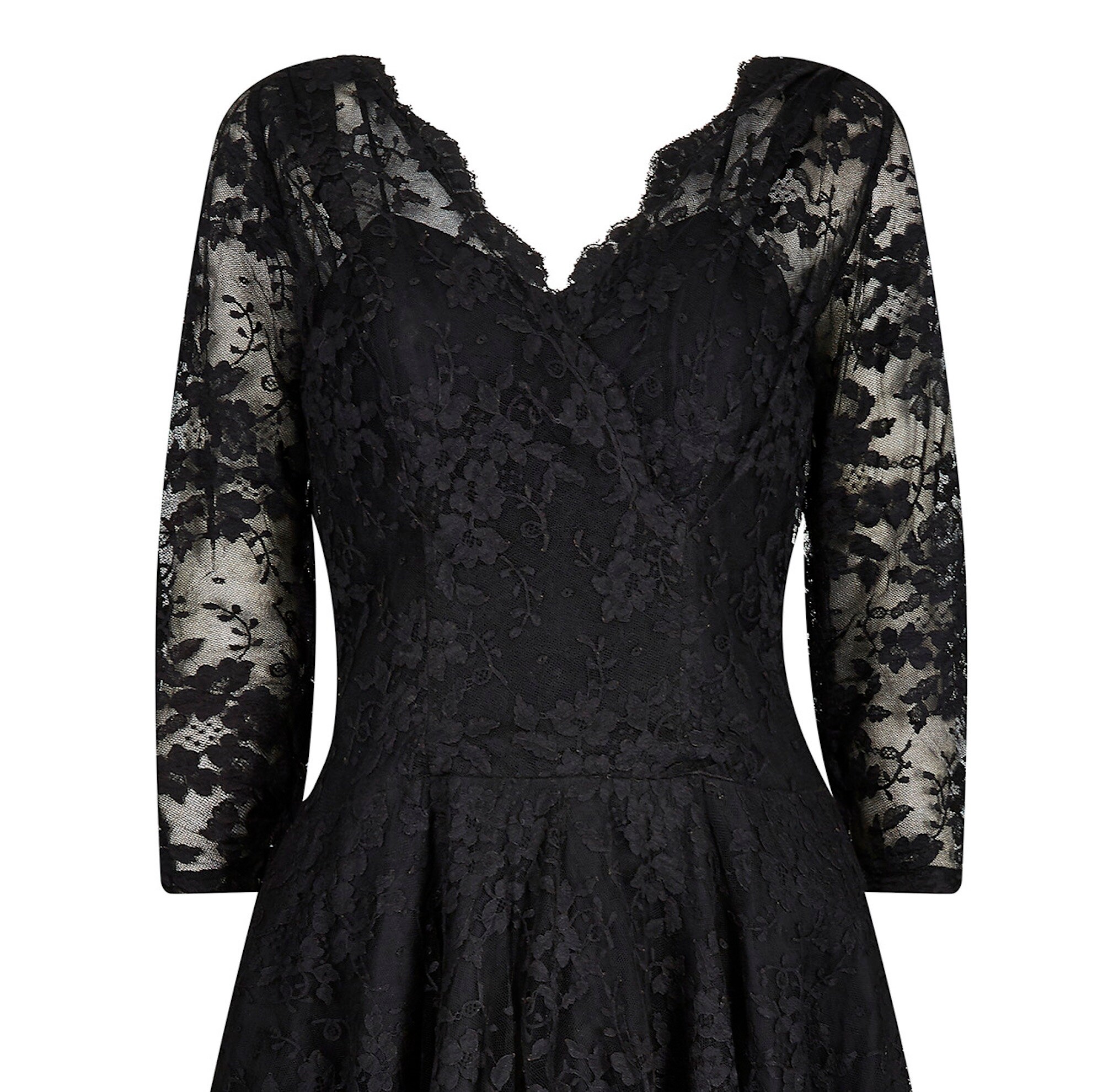 1950s Marshal and Snelgrove Black Lace Dress - Etsy UK