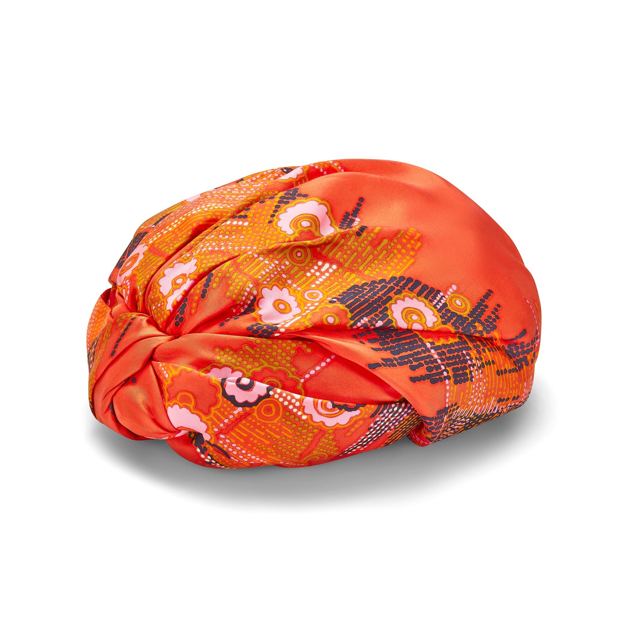 1960s Christian Dior Orange Silk Printed Turban Hat - Etsy