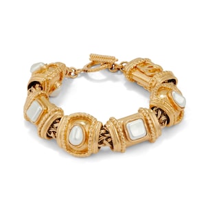 Vintage CHANEL Pearl Chain 9 Multistrand Wide Bracelet - Etsy