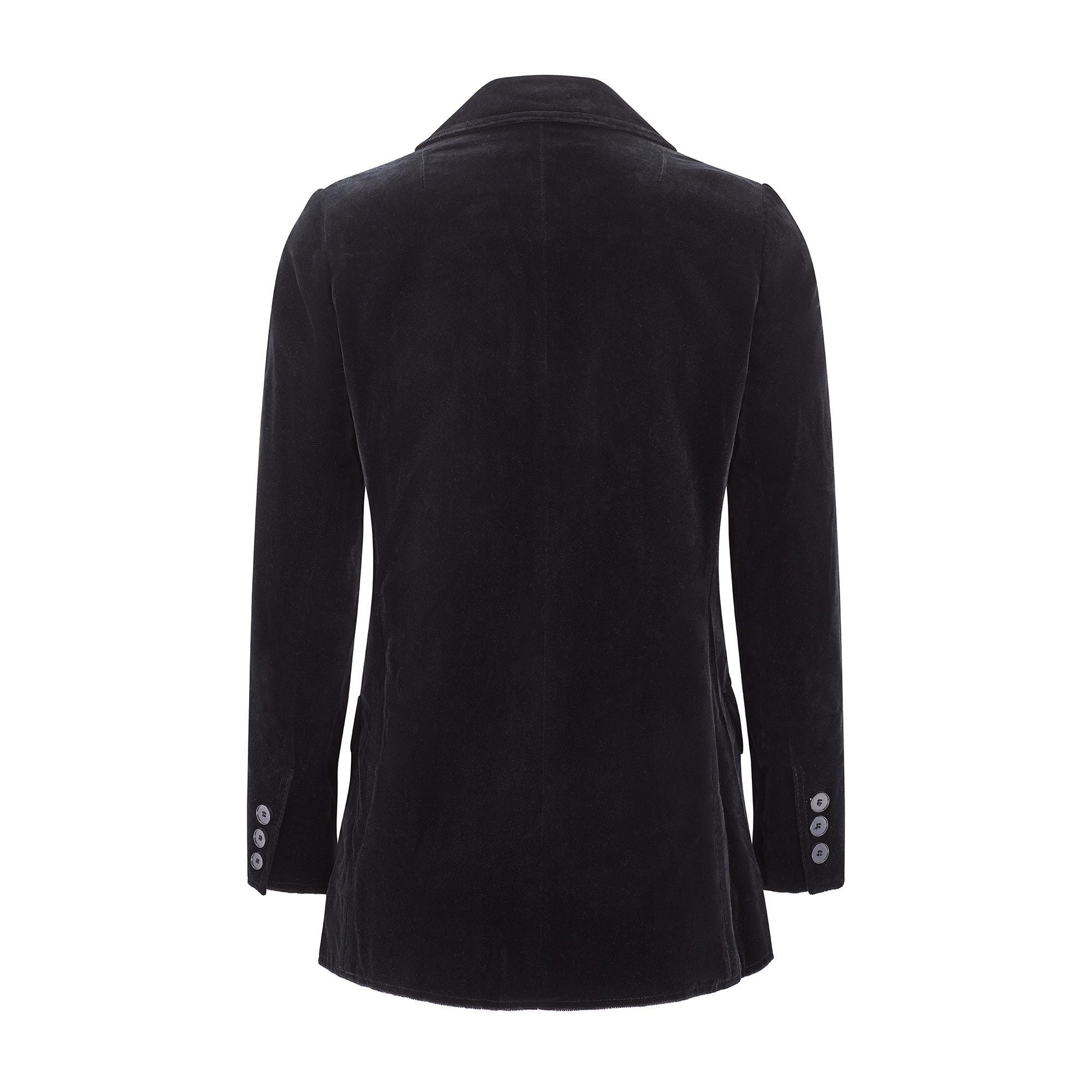 GIVENCHY ジャケット 46ブラック 黒 16S 1970s Givenchy Nouvelle Boutique Black Velvet Double Breasted