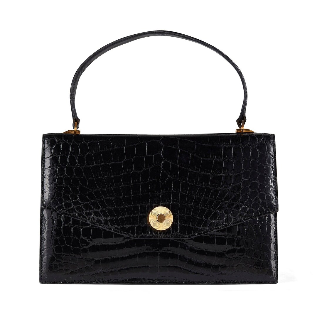 1960s Black Asprey Top Handle Leather Bag - Etsy