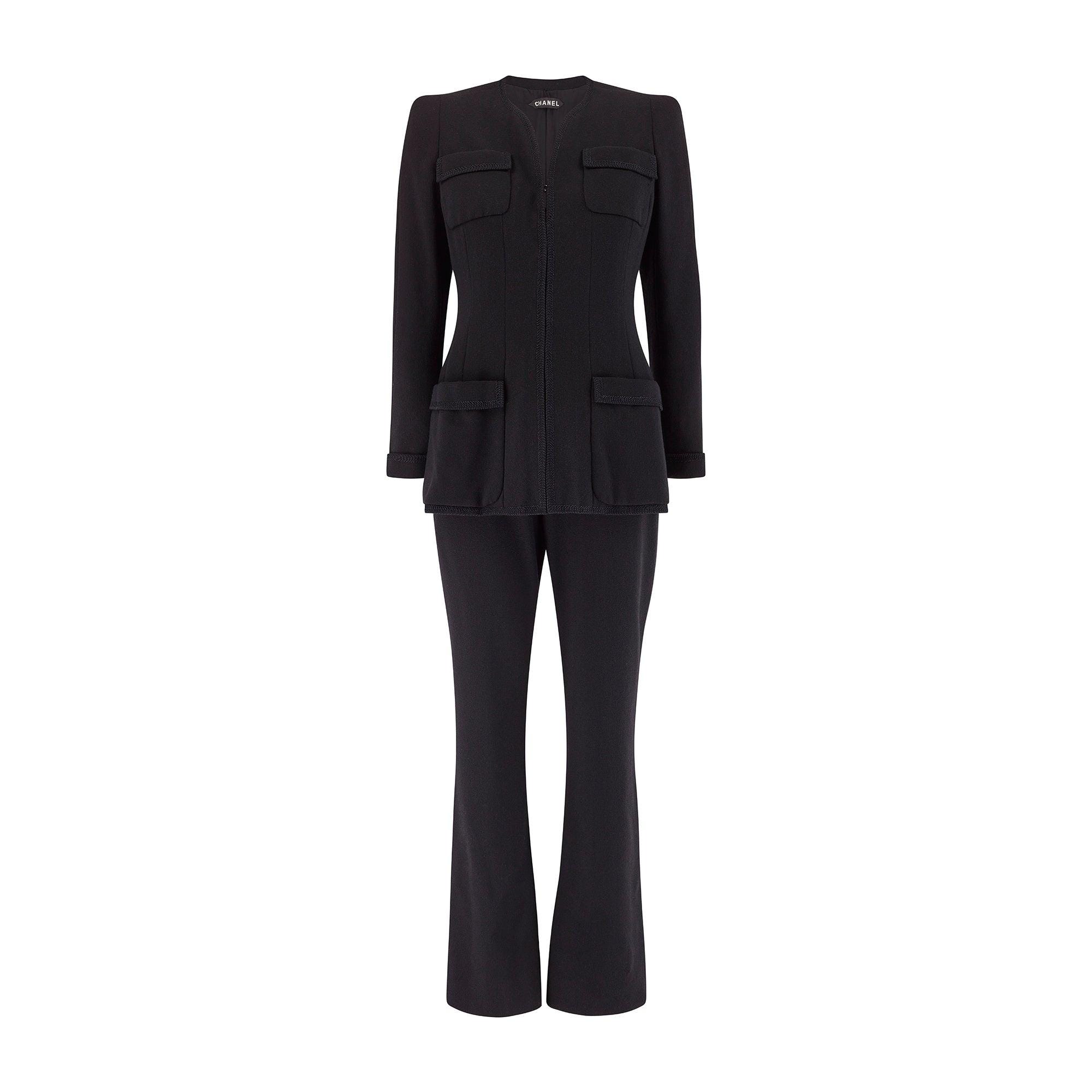 1996 Chanel Runway Documented Haute Couture Black Jumpsuit and