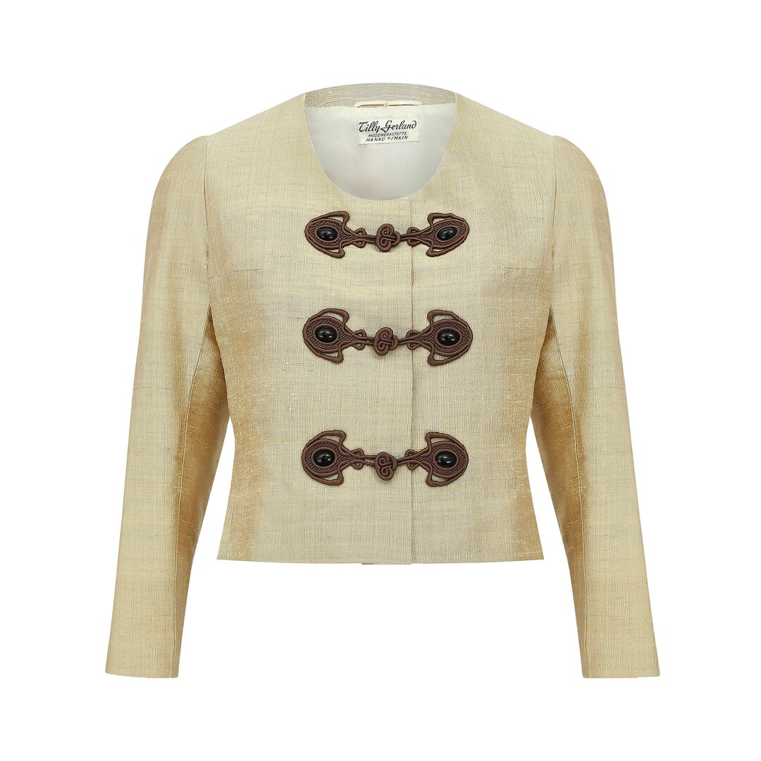 1960s Gold Silk Jacket With Frog Fastenings - Etsy