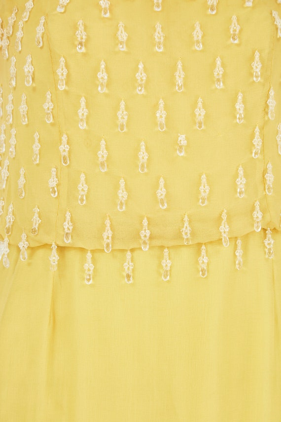 1960s Silk Chiffon & Gold Thread and Sequin Caftan