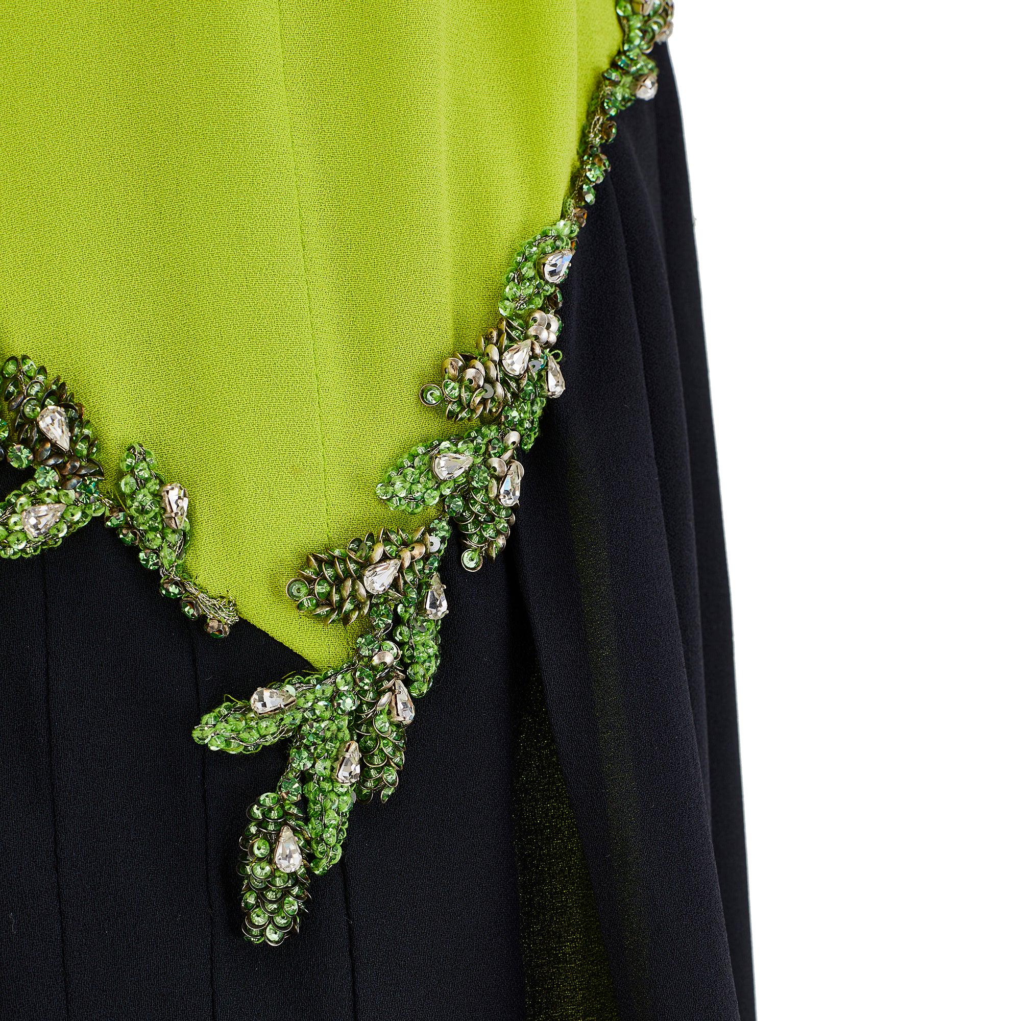 1997 Runway Documented Versace Lime Green Embellished Dress - Etsy