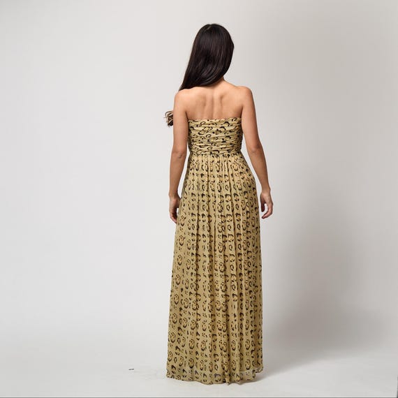 Giambattista Valli Leopard Chiffon Strapless Maxi-dress - Etsy