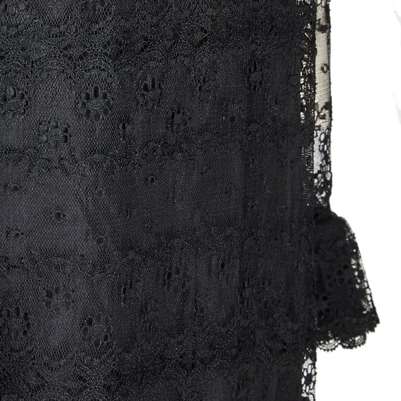 1970s Madame Gres Haute Couture Black Silk & Lace… - image 4