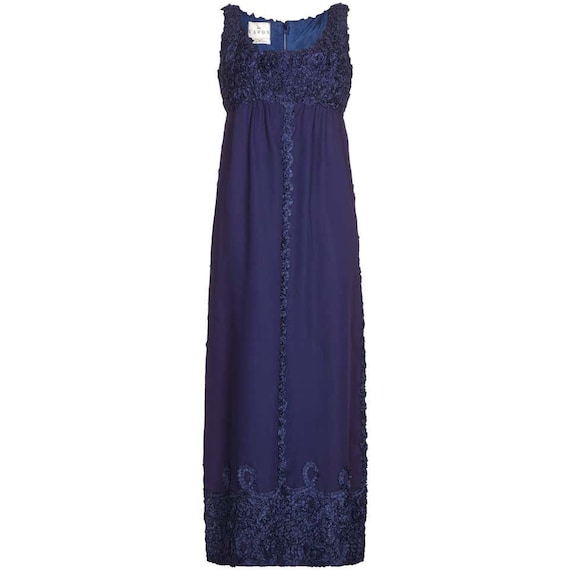 1960s Jean Varon Midnight Blue Evening Dress - image 1