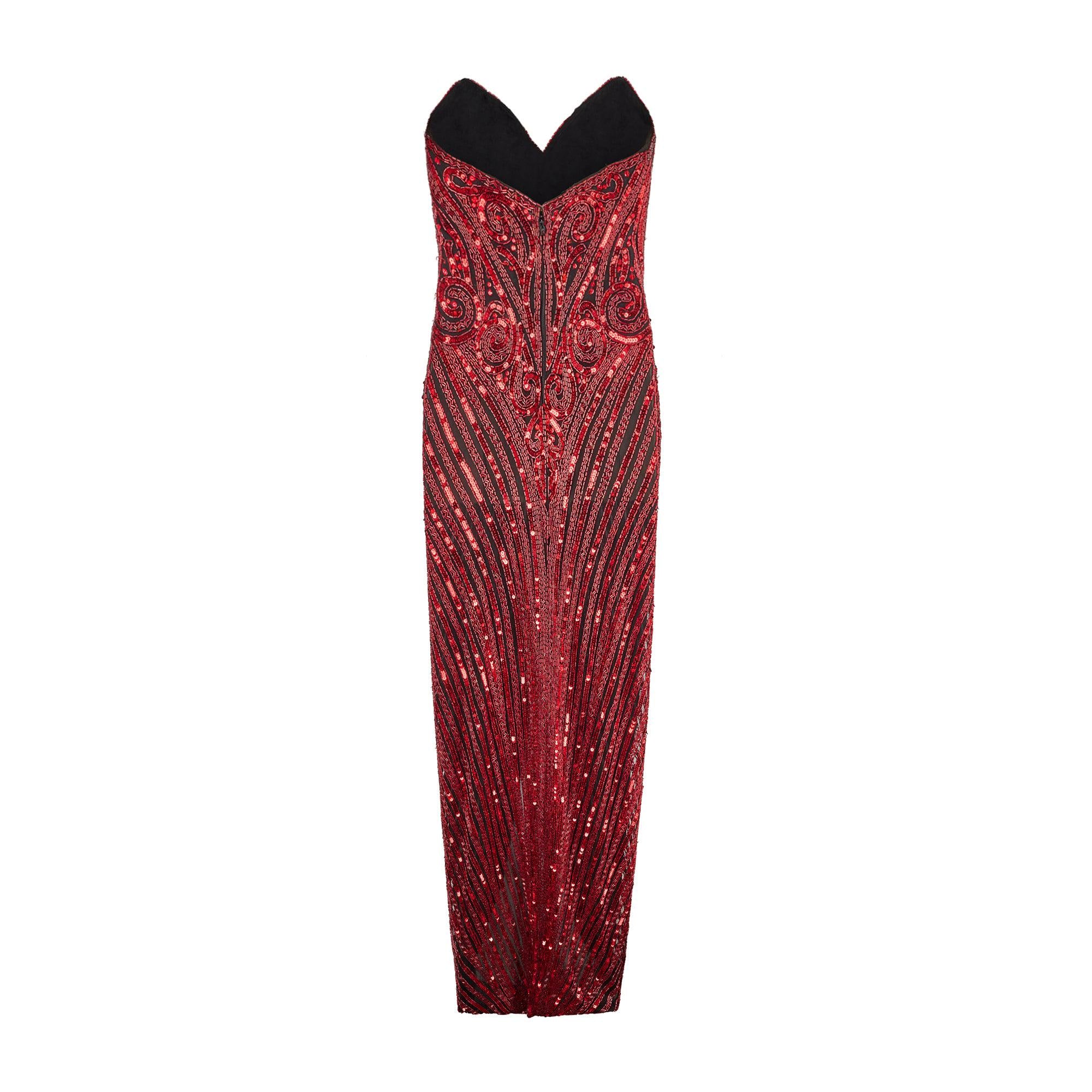 cream formal dresses Red Sequin One Shoulder Dress with Fringe Beaded Detail Slit – Moments to  Remember main image 0