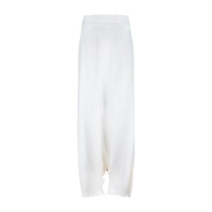 Pantalones largos harem de seda blanca de Yves Saint Laurent, 2009