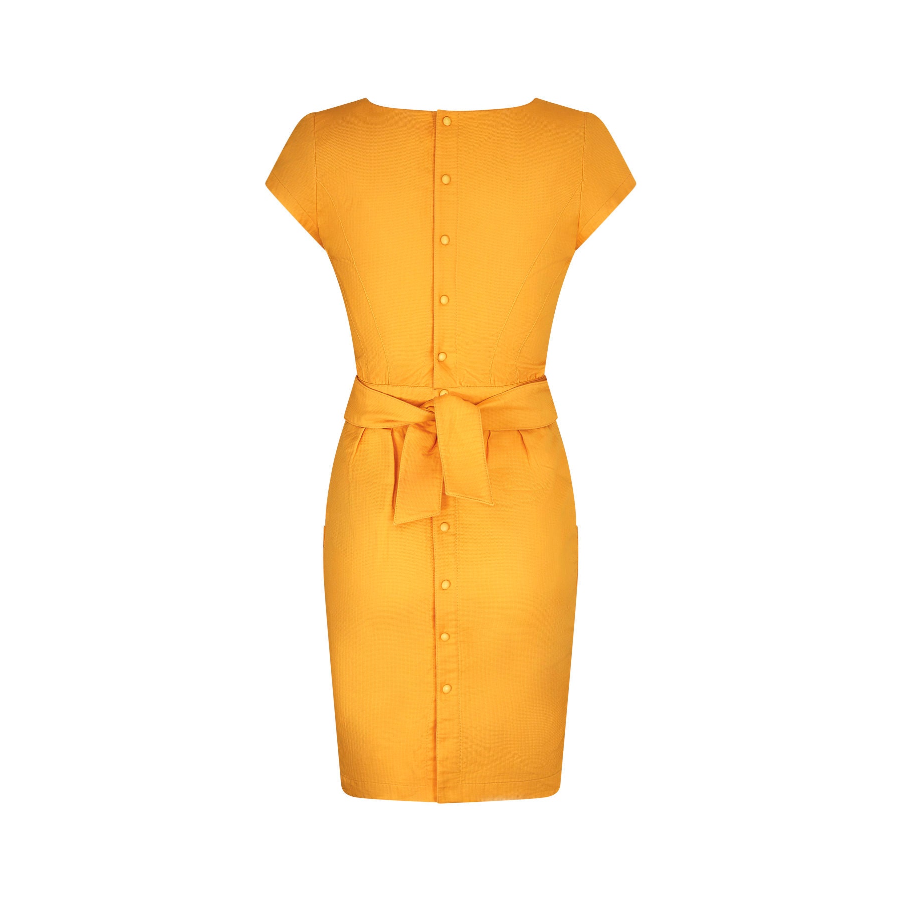 1990s Thierry Mugler Yellow Textured Cotton Dress - Etsy