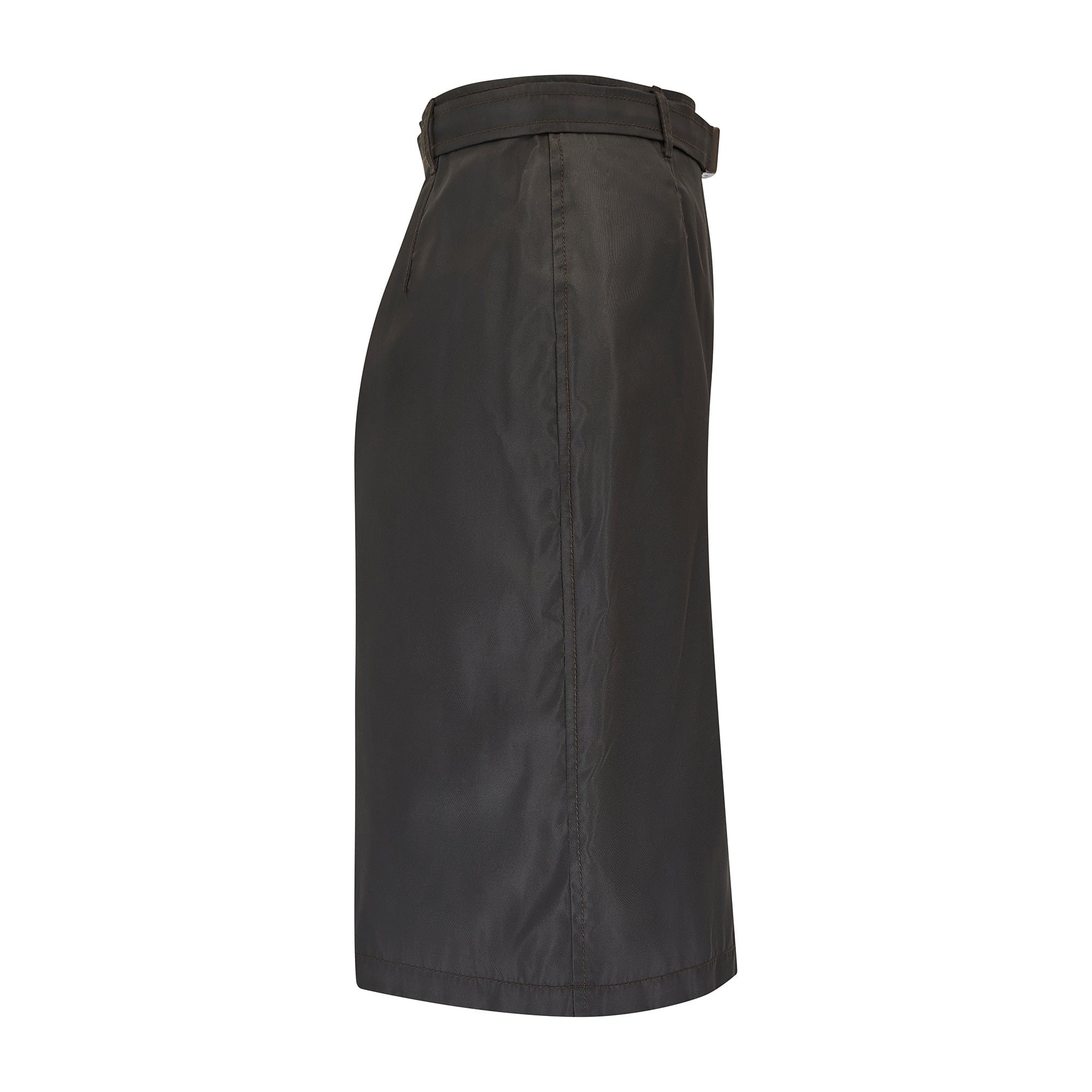 1990s Prada Brown Ballistic Nylon Pencil Skirt With Utility 1990s Prada Brown Ballistic Nylon Pencil Skirt With Utility