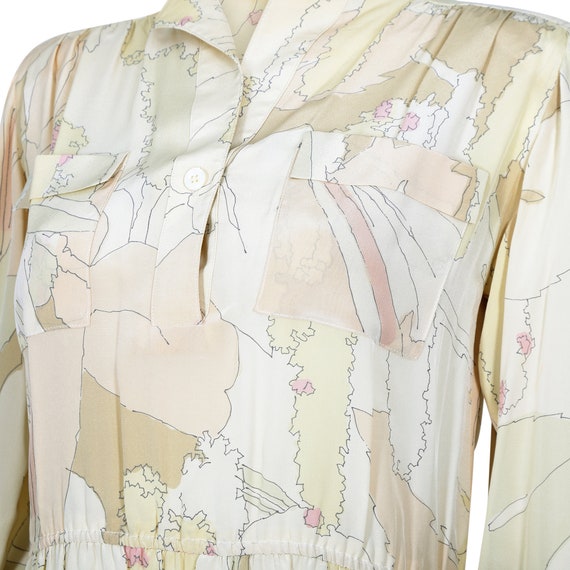 1970s Ted Lapidus Silk Shirt Dress - image 4