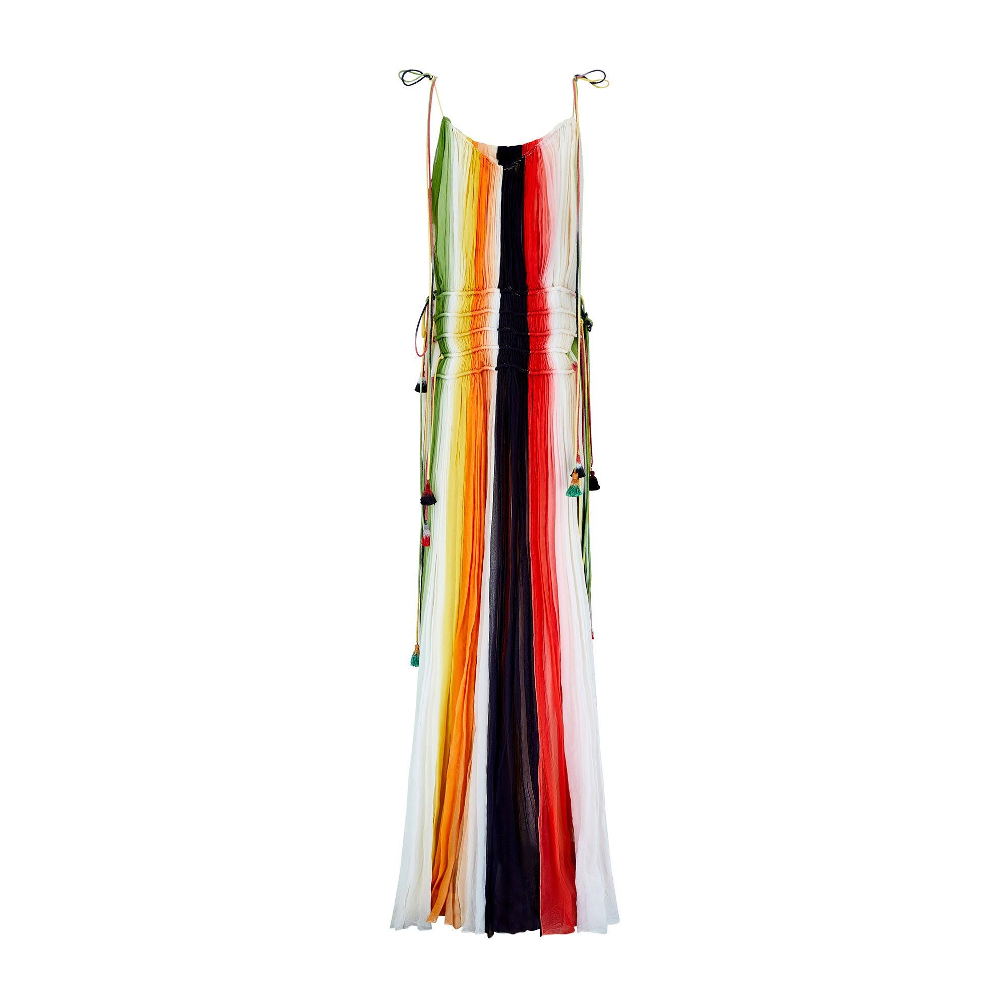 Chloe Runway Documented Rainbow Chiffon Maxi Dress - Etsy Chloe Runway Documented Rainbow Chiffon Maxi Dress - Etsy